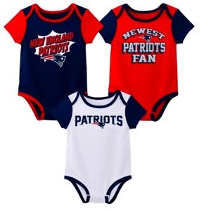 NFL New England Patriots Infant Boys 3 pack Body Suits 0-3M - New with Tags